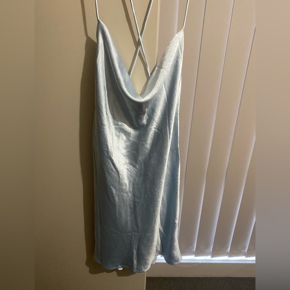 Chain Of Hearts Mini Dress- Baby Blue - Picture 3 of 3